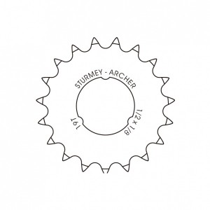Lánckerék Sturmey16 fog 1/8-as flat ezüst (HSL848) HSL848_AKLK