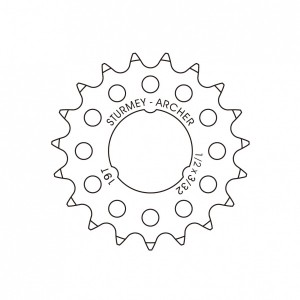 Lánckerék Sturmey21 fog 3/32-es flat ezüst (HSL950) HSL950_AKLK