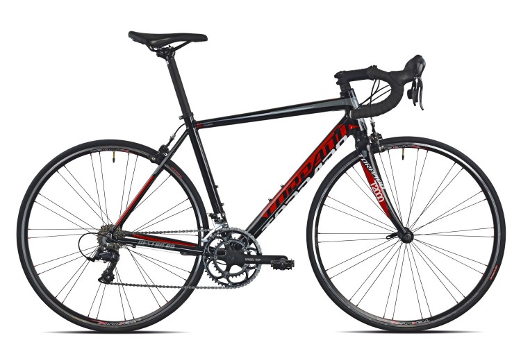 Kerékpár Torpado T340 Destriero 48  országúti fekete/piros SHIMANO 2X9V SORA MIX (21T) - alu váz/carbon villa 23T34048_KPO