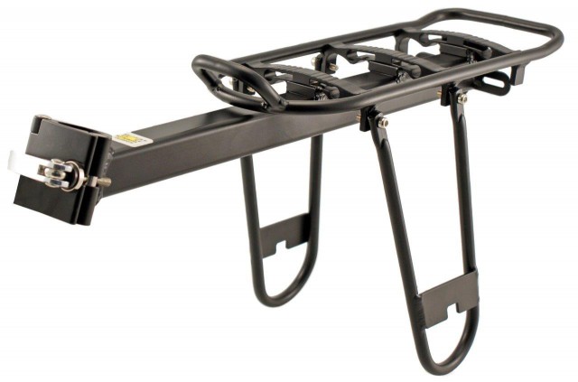 Csomagtartó EASY nyeregcsőre rögzíthező TÁSKAVÉDŐVEL max.10kg d:25-31.8mm-ig fekete 588100141_TCSOM