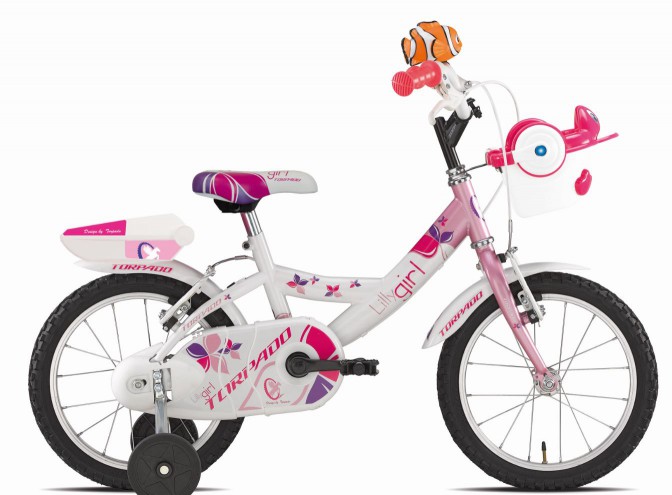 Kerékpár Torpado T681 Lilly MTB 14" 1 seb. fehér/rózsa (21T) 21T681_KPJ