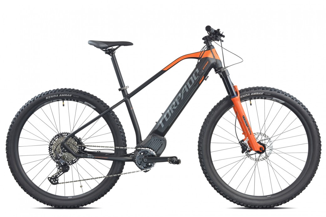 Kerékpár Torpado HYPER T960 elektromos MTB 29" 45cm Alivio 9V fekete/narancs OLI SPORT PLUS 250W 85Nm olasz motorral 23T96045_KPEFO
