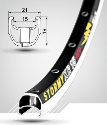 Felni REMERX STORMY 622x15 32H fekete DUPLÁN szegecselt köszörült fékfelületes STORMY32BAGBSDEE_AFEL