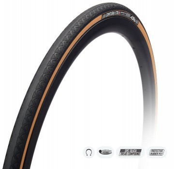 Külső TUFO Tubeless Ready COMTURA 5 TR 25mm-622 (700x25C) 280 gr. 5 - 7 bar (75-100 p.s.i.) - beige/fekete CLI1L1807135_AGK