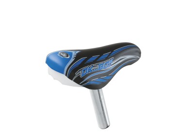 Nyereg Montegrappa 451 BL OK GO fekete/kék csöves d:25.4mm gyerek 12-14 451BL_ANYE