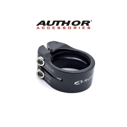 Nyeregcső bilincs csavaros ACO-315 d.27 2mm / 31 8mm fekete - AUTHOR A30052058_ANYECS