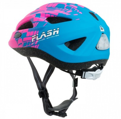 FLASH Inmold X8, LEDES gyerek bukósisak (162 pink,rózsaszín/matt kék) - AUTHOR (51-55mm) 09090137_TBU