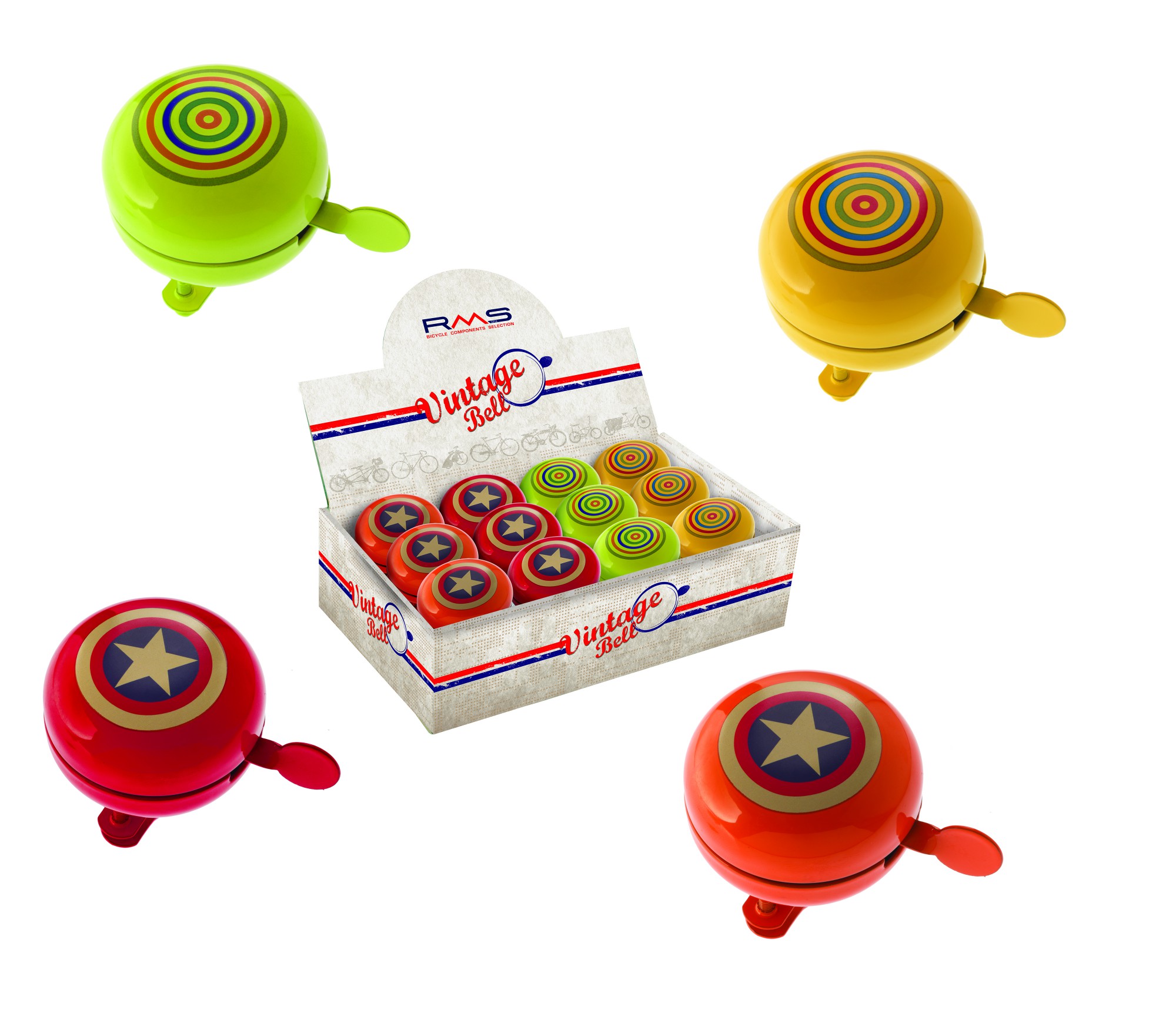 Csengő RMS csillag és körmintás Ø60mm színes 588060340_TCSEN