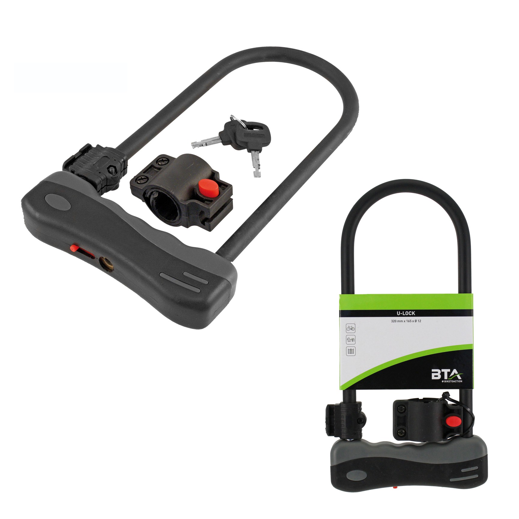 Zár U-lakat WAG/BTA Large fekete ø12mm 165x320mm 588002780_TZ