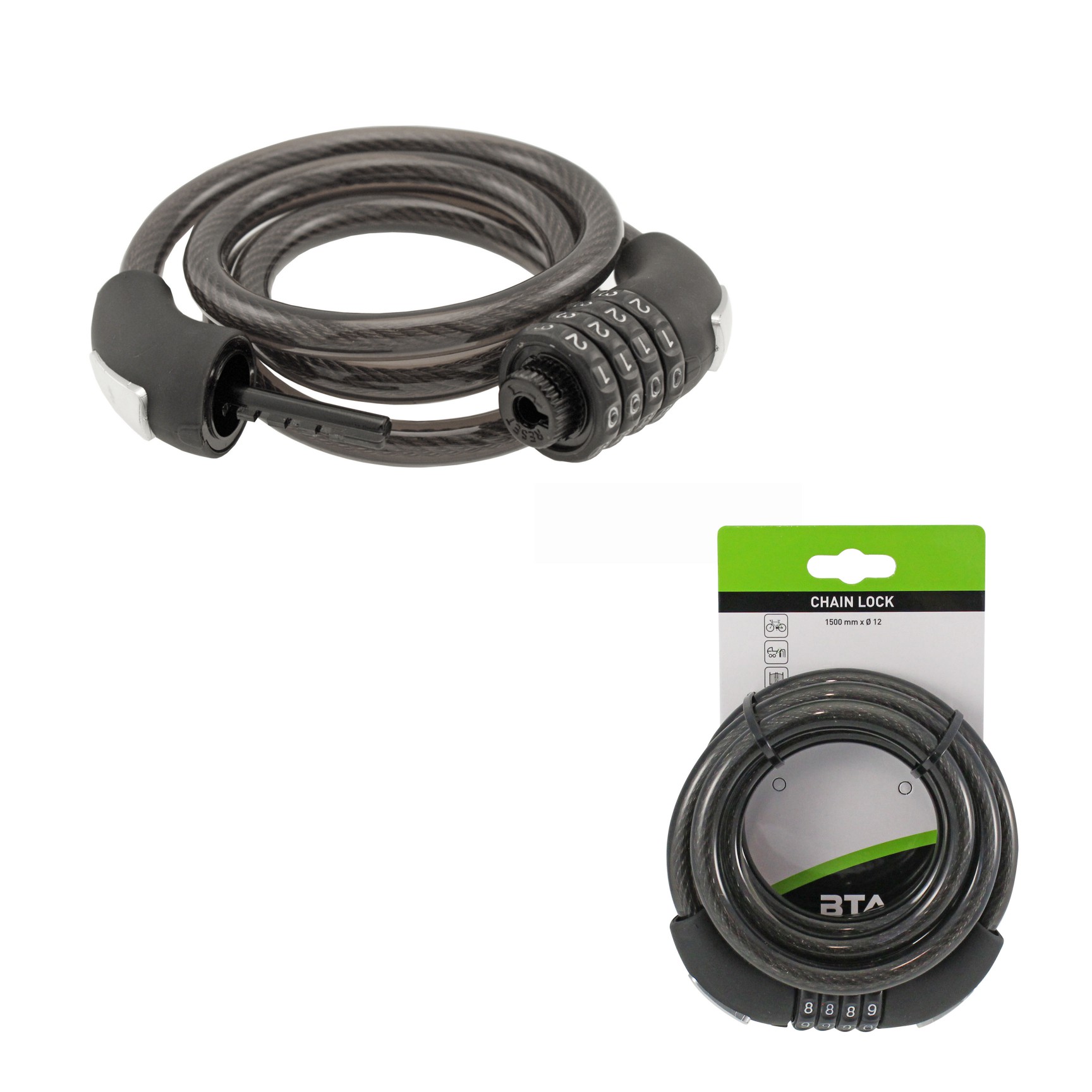 Zár spirál lakat WAG Digital számzáras 1500x12mm fekete 588002611_TZ