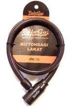 Zár spirál lakat VeloGo kulcsos 15x900mm fekete 8400070_TZ