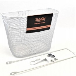 Kosár VeloGo első pálcás FEHÉR fém 34x26x26cm 1102042_TTASK