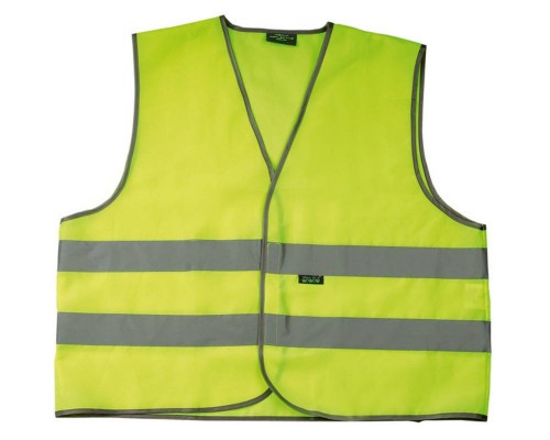 MESH GILET felnőtt elől tépőzáras mellény sárga - WOWOW (W010068BPPB.M) W010068BPPB.M_RME