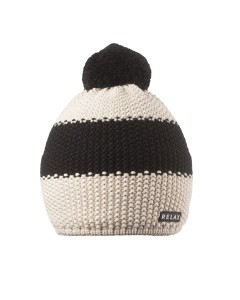 Téli kötött bojtos sapka FELNŐTT MÉRET Relax LEGOS krém/fekete (RKH222E) RKH222E_RSK
