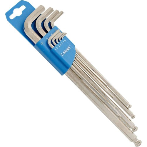 Szerszám Unior 220/3SLPH (1,5-10/9), gömbvégű imbuszkulcs-készlet, hosszú típus, müanyag függesztőn 608534_SZER